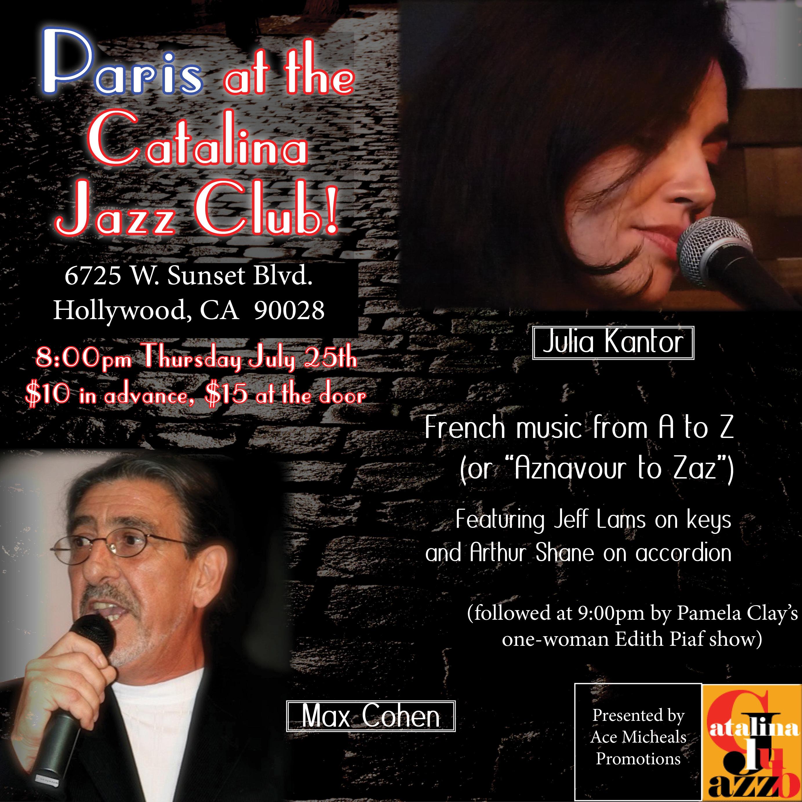 Buy Tickets to Paris at Catalina Jazz Club in Los Angeles