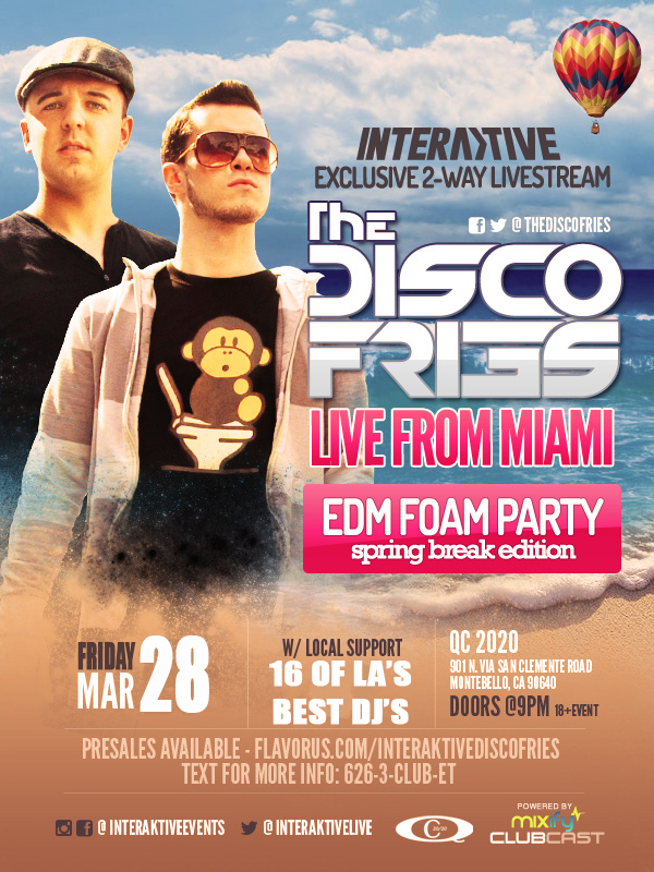 Buy Tickets to Interaktive Foam w/Disco Fries in Montebello