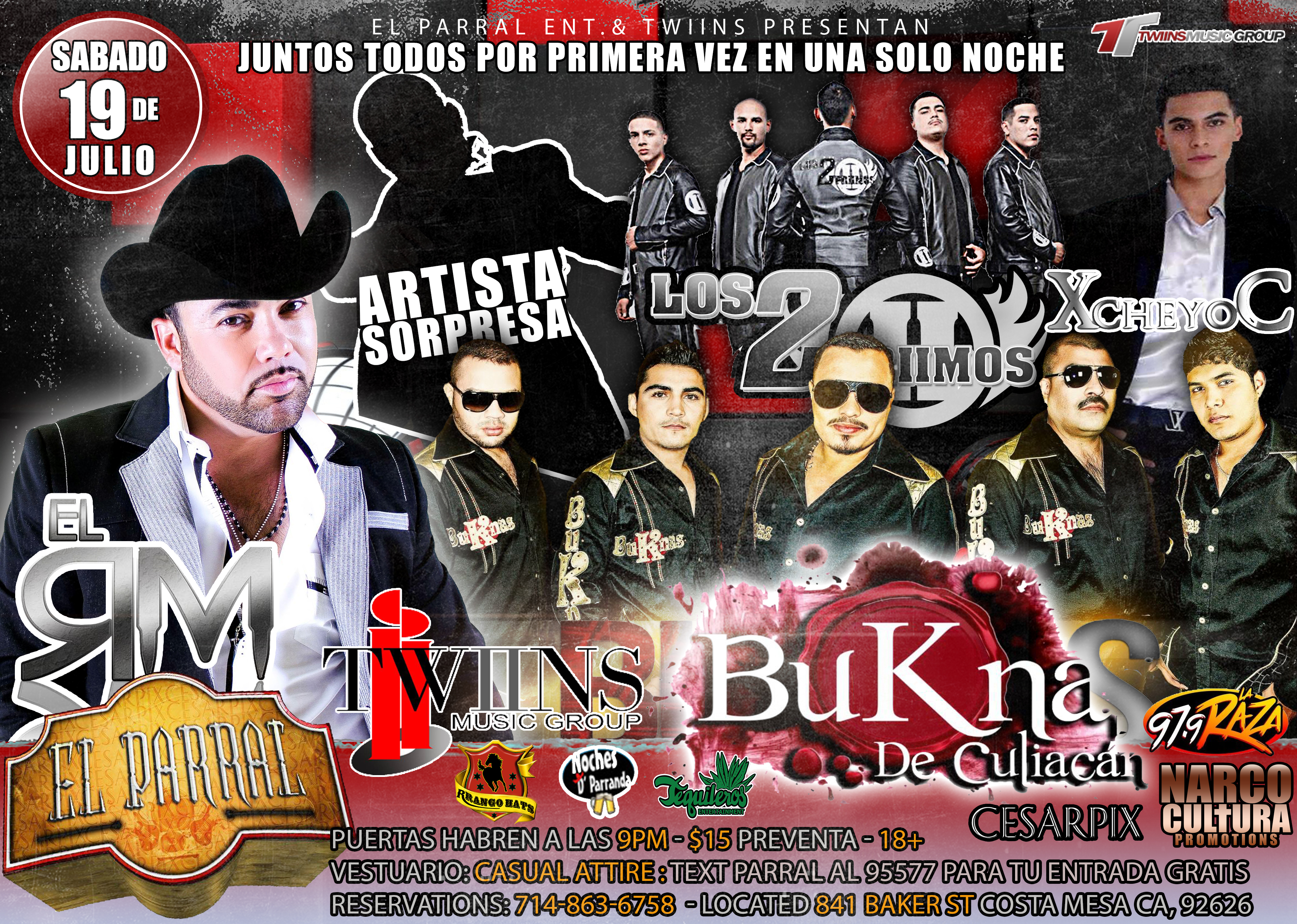 Buy Tickets to Twiins Music @ El Parral in Costa Mesa