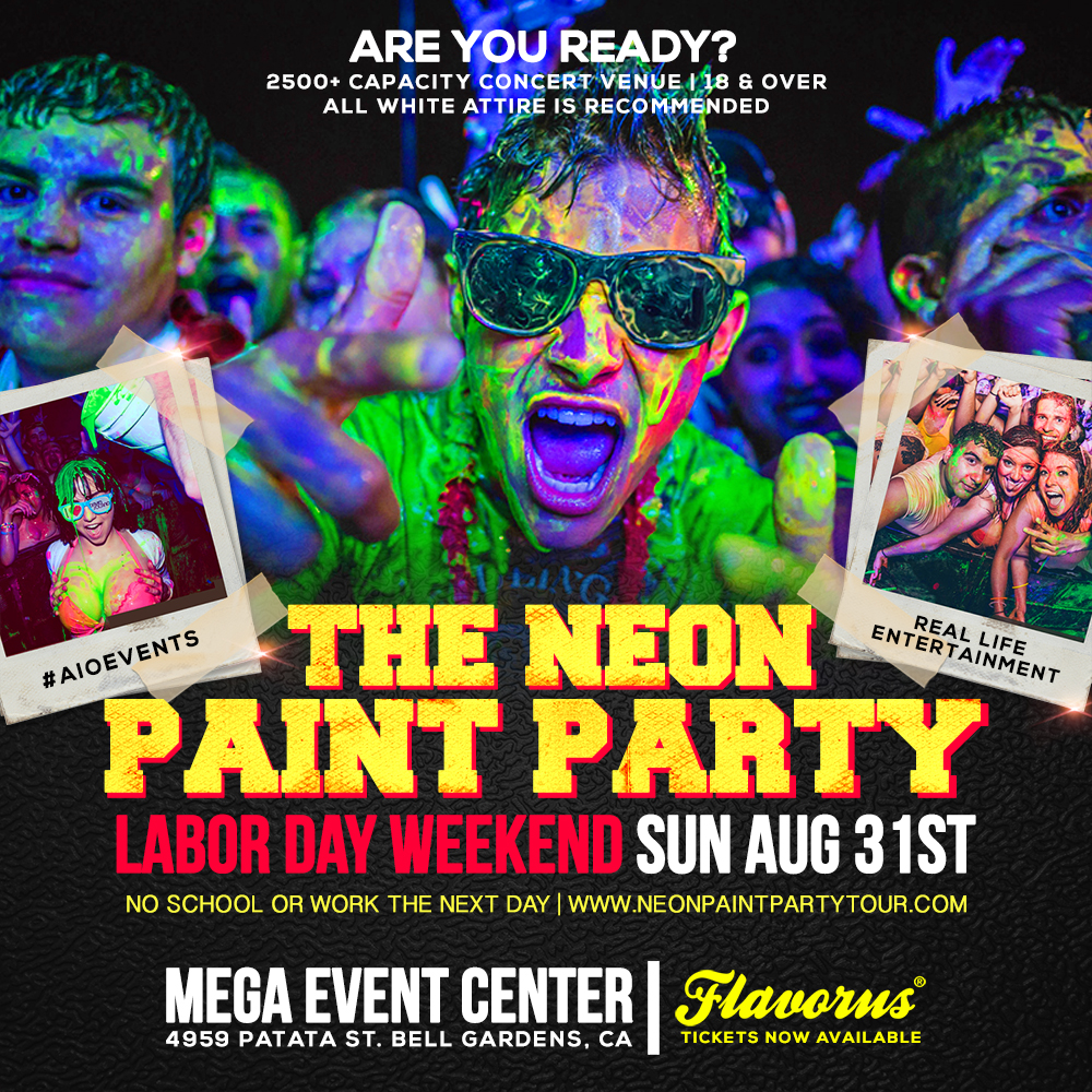 The Neon Paint Party Tour in Bell Gardens Sunday 08/31/14