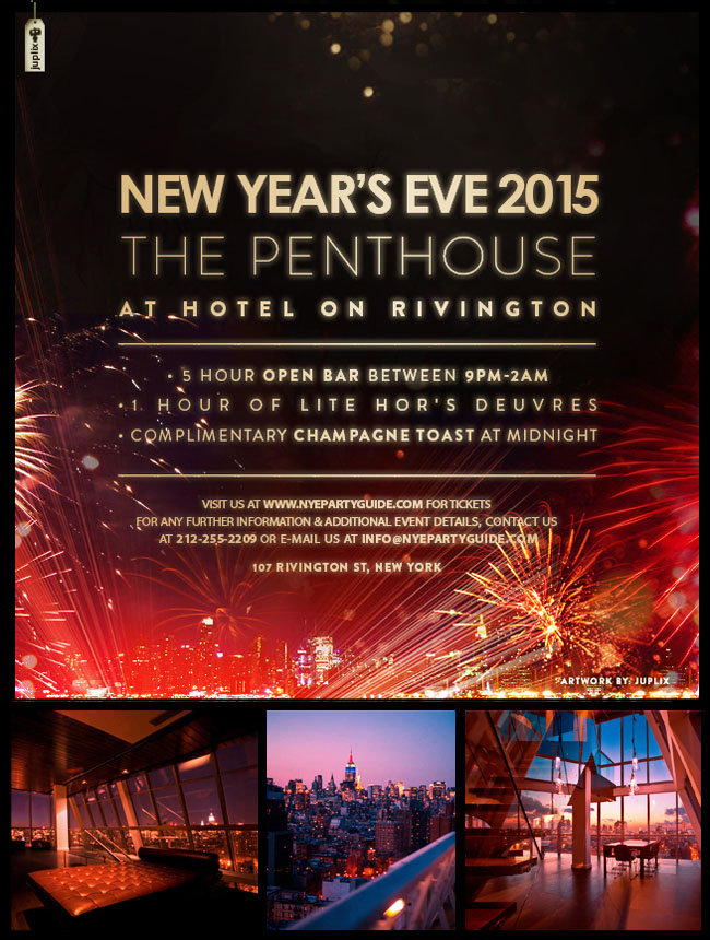 NYE: Hotel Rivington Penthouse Tickets 12/31/14