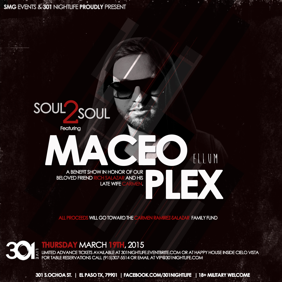 MACEO PLEX Thur. Mar. 19th Presented by SMG Events & 301 N Tickets 03
