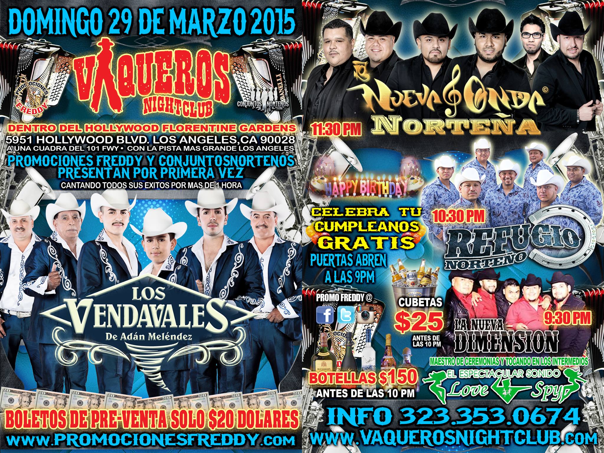 Los Vendavales De Adan Melendez Tickets 03/29/15