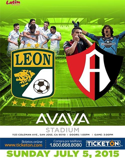 Boletos para CLUB LEON VS ATLAS FC EN SAN JOSE