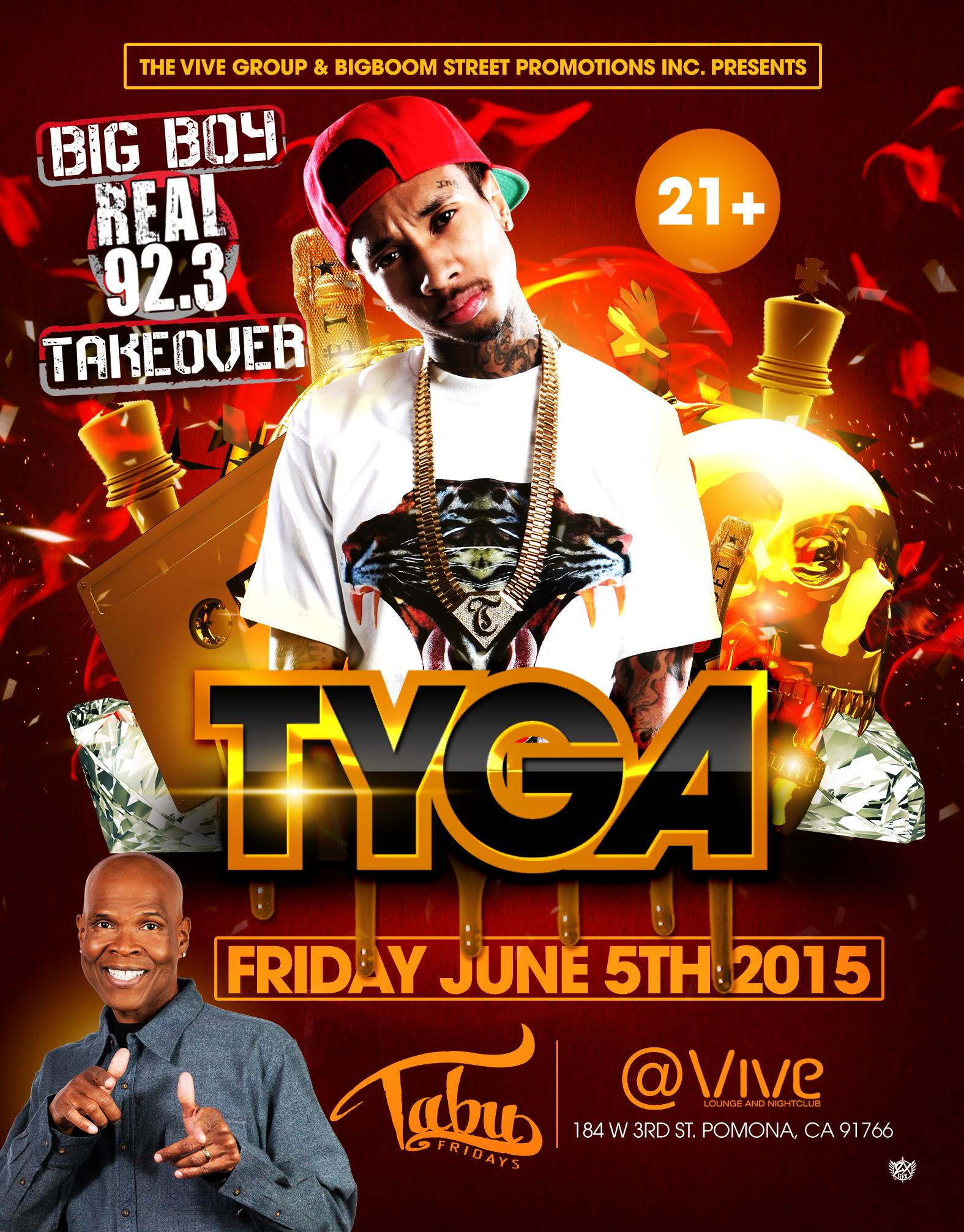 TYGA @ TABU FRIDAYS INSIDE VIVE LOUNGE Tickets 06/05/15