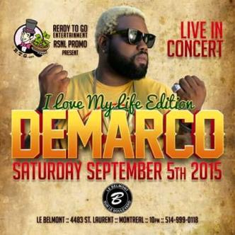 DEMARCO ''''LIVE IN CONCERT MONTREAL SAT.SEPT.5 2015