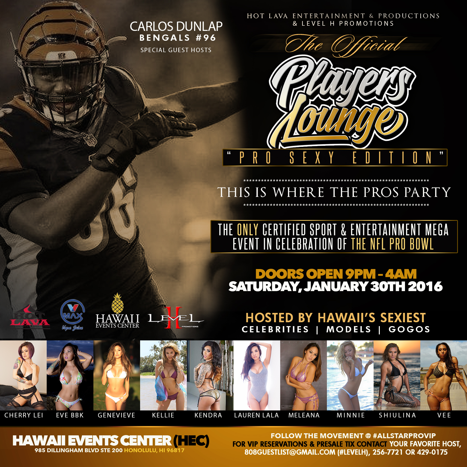 Players Lounge 2016 Tickets 01/30/16