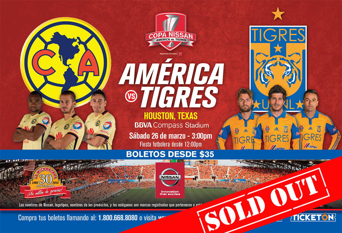 BOLETOS PARA CLUB AMERICA VS TIGRES EN HOUSTON