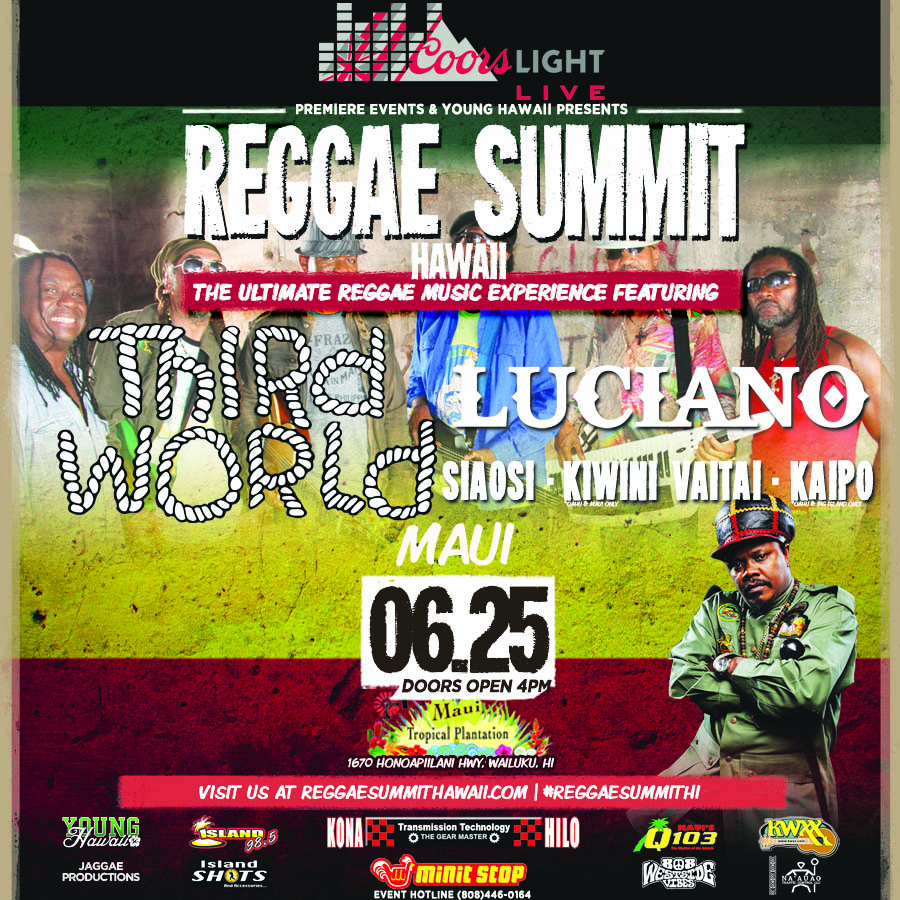 Reggae Summit Maui Tickets 06/25/16