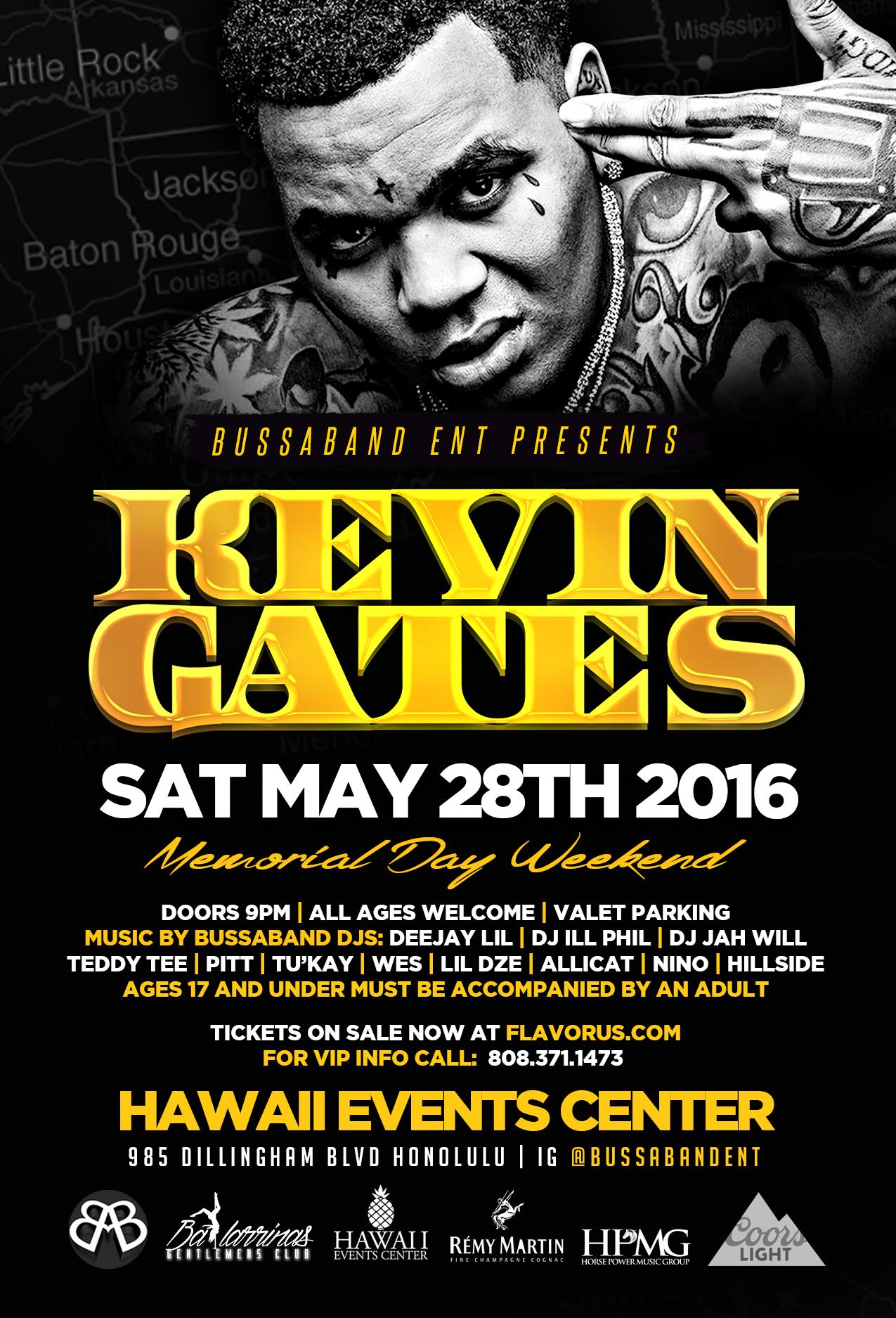 KEVIN GATES HONOLULU May 28 Tickets 05/28/16