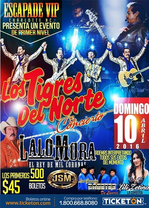 BOLETOS PARA LOS TIGRES DEL NORTE Y LALO MORA