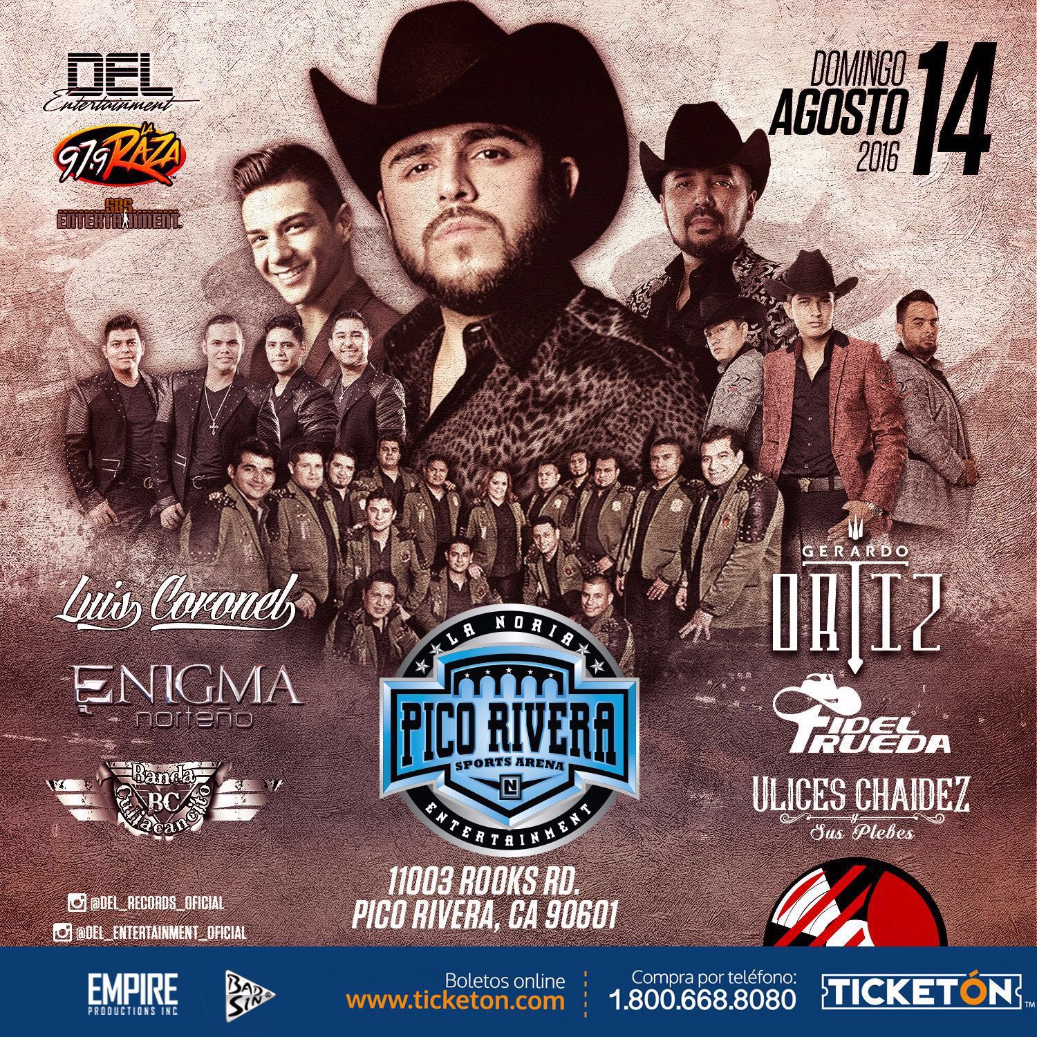 BOLETOS PARA GERARDO ORTIZ EN PICO RIVERA