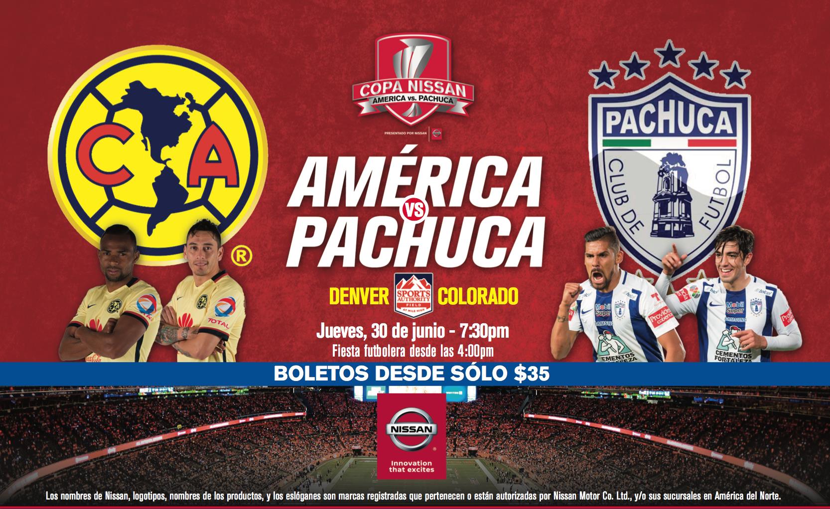 BOLETOS PARA CLUB AMERICA VS PACHUCA EN DENVER, CO