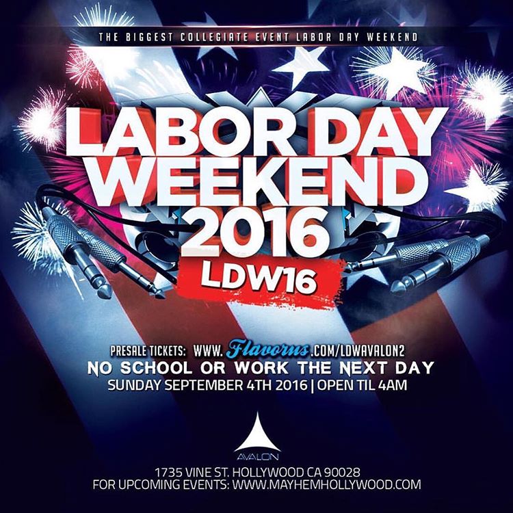 Labor Day Weekend @ Avalon Tickets 09/04/16
