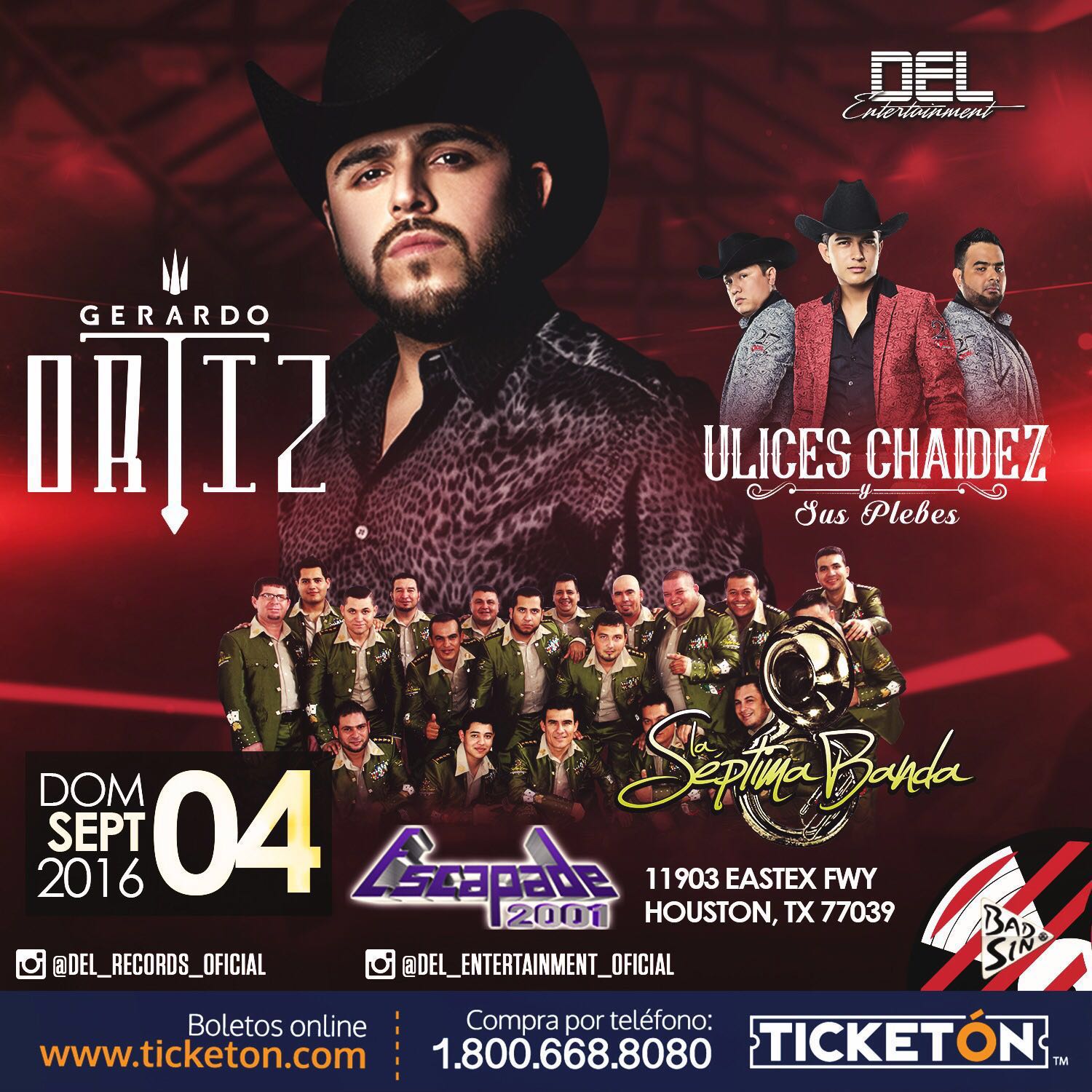 BOLETOS PARA GERARDO ORTIZ, SEPTIMA BANDA EN HOUSTON