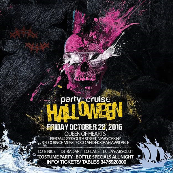 Nyc Halloween Boat Party Cruise Pier 36 Queen Of Hearts 2016 Tickets 10 28 16