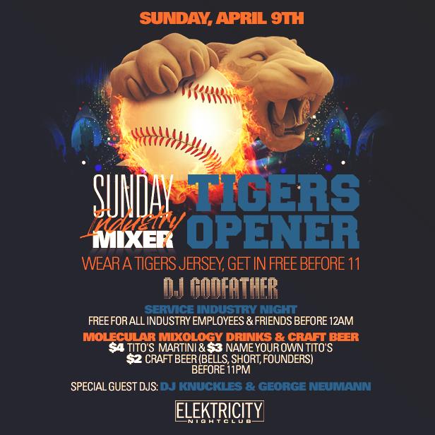 SUNDAY INDUSTRY MIXER TIGERS OPENER Tickets 04/09/17