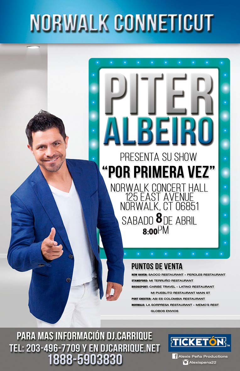 BOLETOS PARA PITER ALBEIRO EN CONNECTICUT
