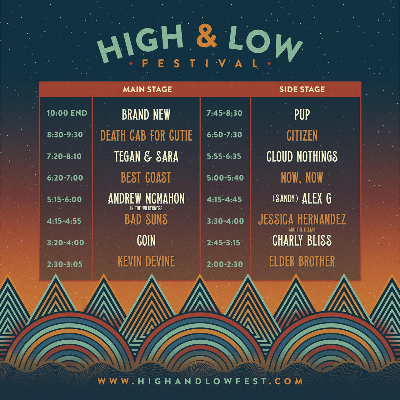 High Low Festival Tickets September 9 2017