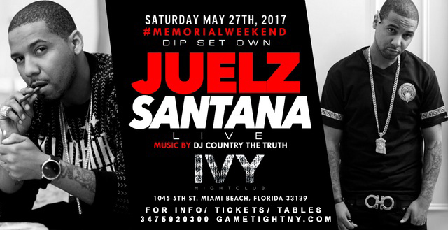 Juelz Santana at Ivy Nightclub Memorial Day Weekend 2017 Tickets Party | GametightNY.com