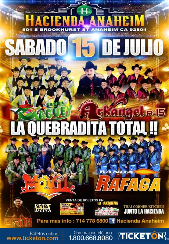 REGRESA LA QUEBRADITA Tickets The Hacienda Anaheim on July 15 2017 in