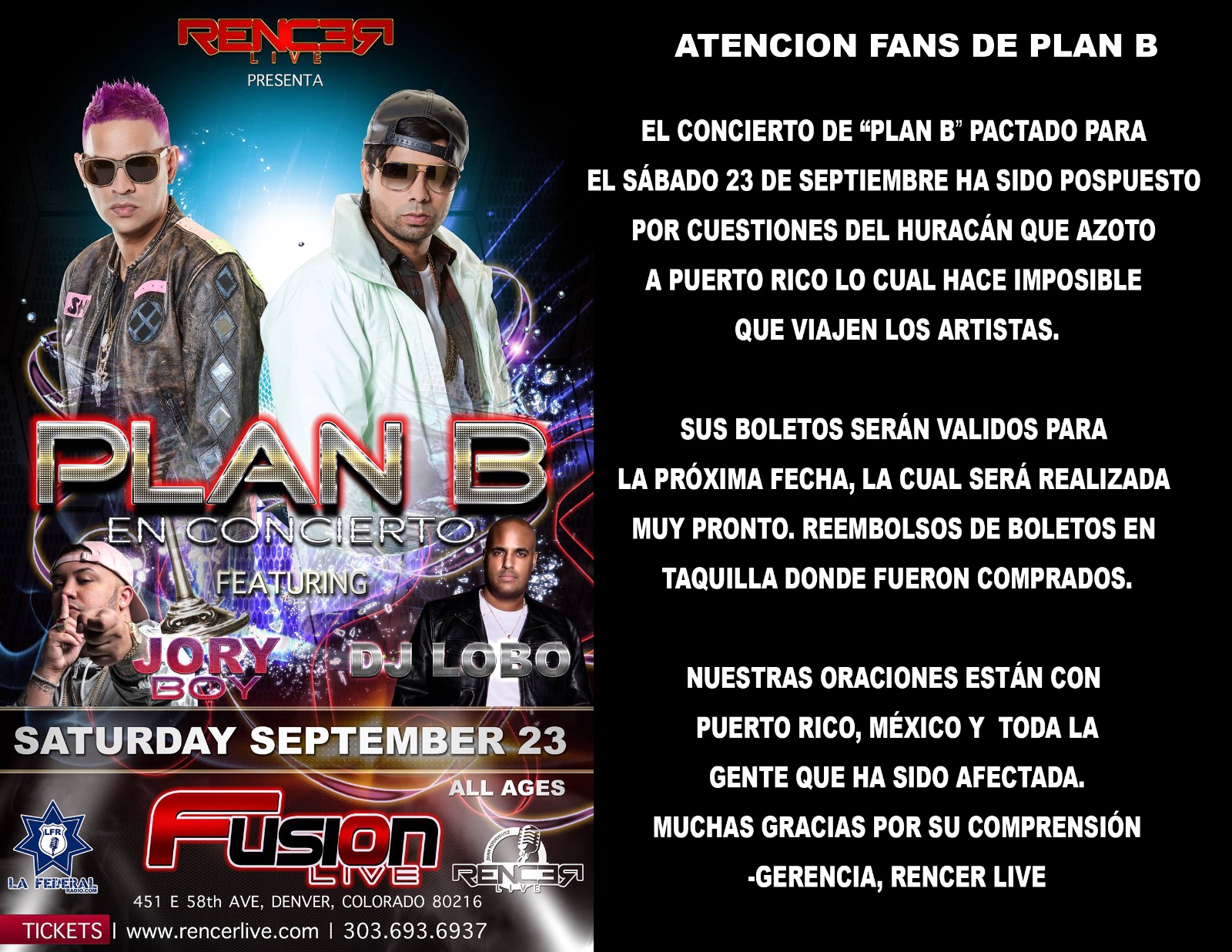 Plan B Denver Tickets Boletos Fussion Live