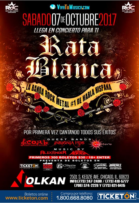 Rata Blanca Chicago Tickets Boletos Volkan