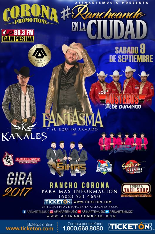 El Fantasma Phoenix Tickets Boletos Rancho Corona