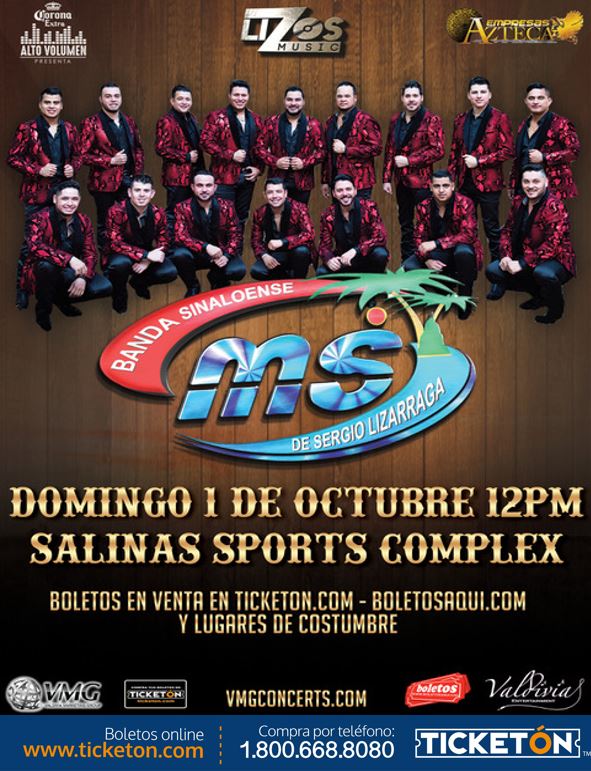 Banda MS Salinas Tickets Boletos Salinas Sports Complex