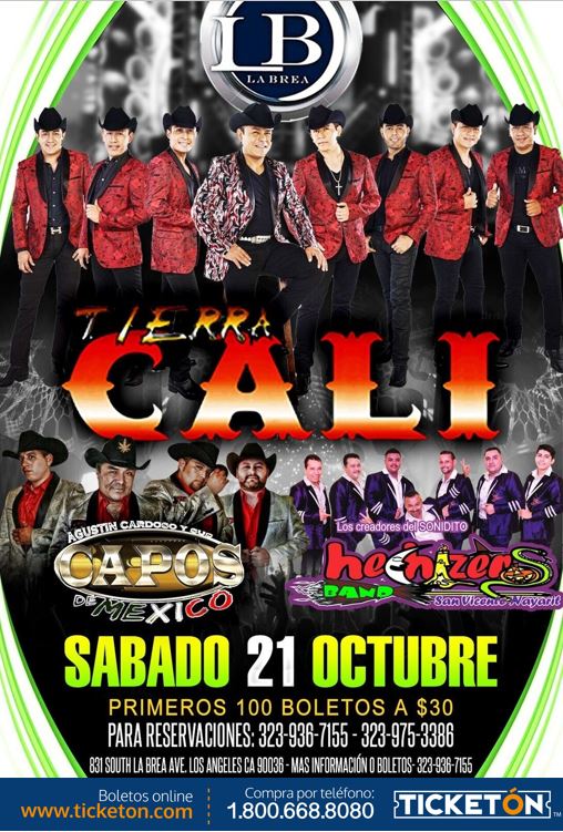 Tierra Cali Los Angeles Tickets Boletos La Brea