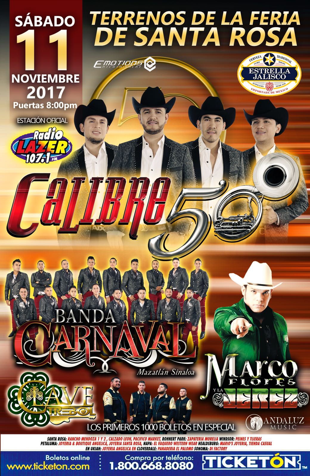 Calibre 50 Santa Rosa Tickets Boletos Santa Rosa Fairgrounds