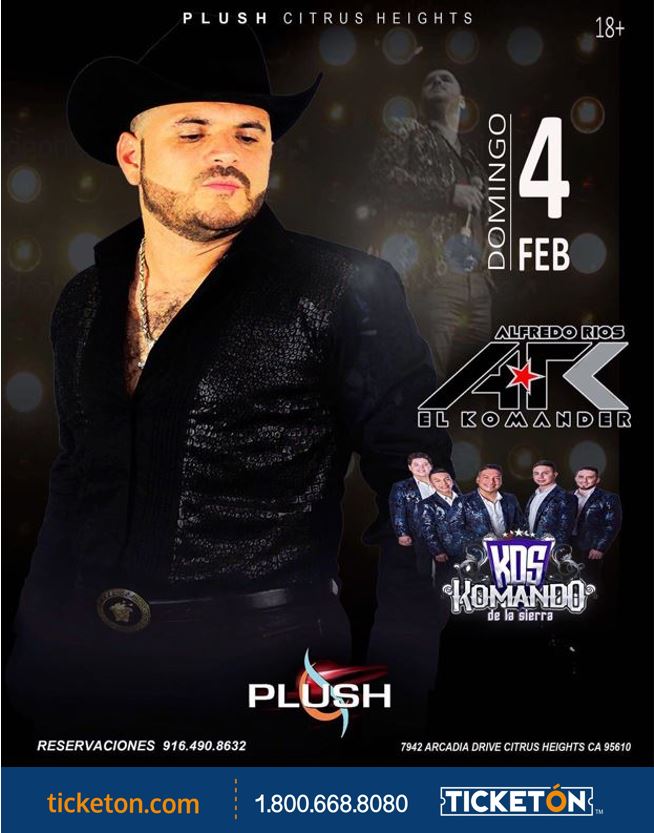 El Komander Citrus Heights Tickets Boletos Plush