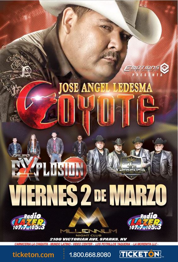 El Coyote Sparks Tickets Boletos Millennium Nightclub