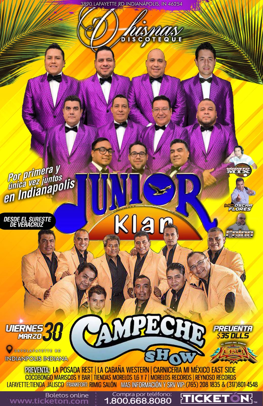 Junior Klan Indianopolis Tickets Boletos Chispas Discoteque