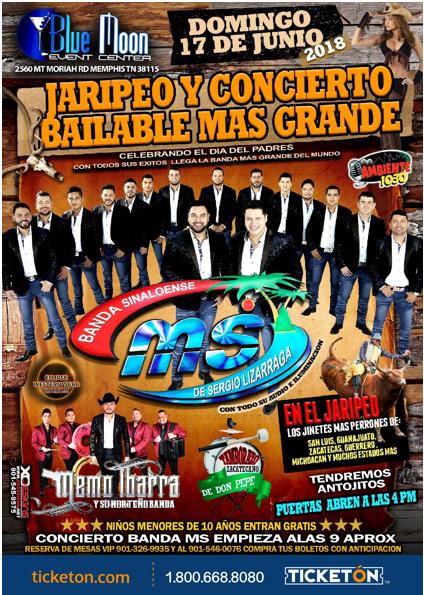 Banda MS Dia del Padre Memphis Tickets Boletos Blue Moon