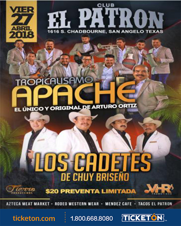 Tropicalisimo Apache San Angelo Tickets Boletos Club Patron