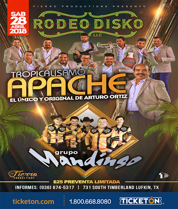 Tropicalisimo Apache Lufkin Tickets Boletos Rodeo Disko