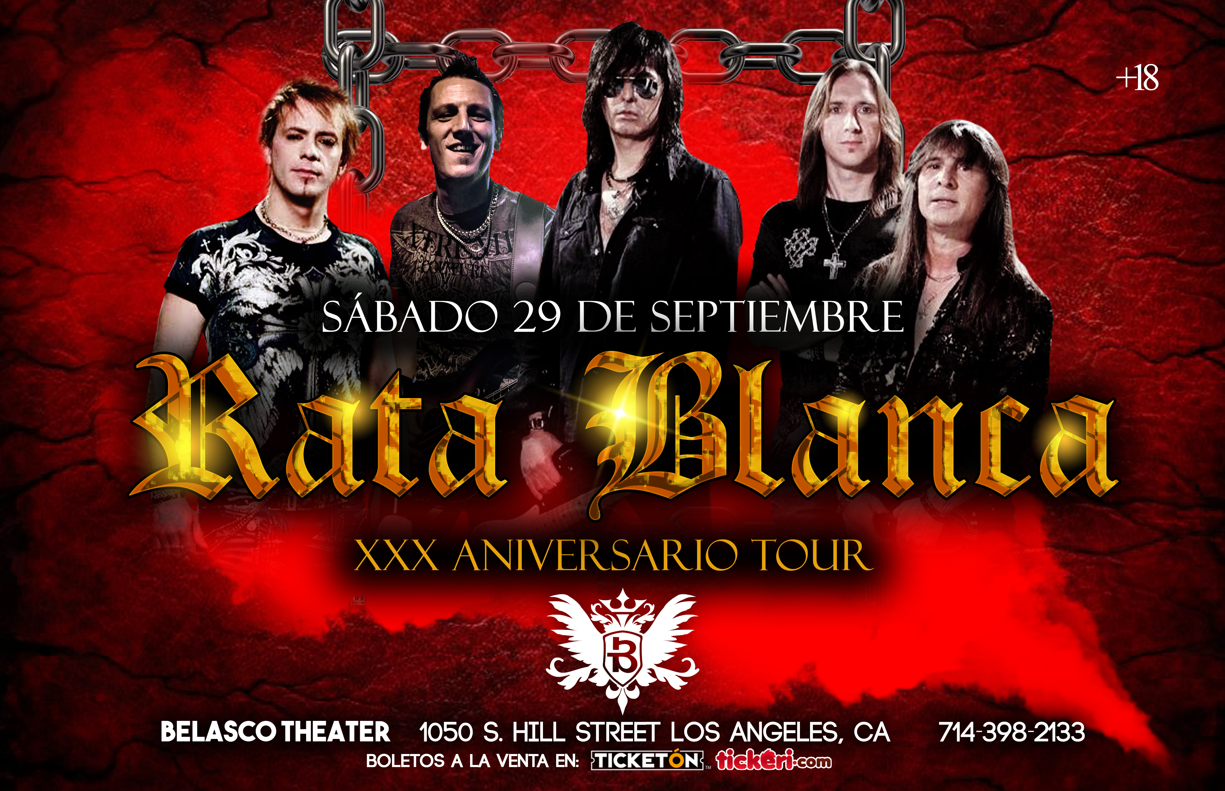 Rata blanca Los Angeles Tickets Boletos Belaco Theather