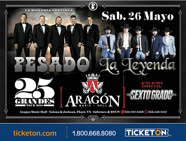 Pesado y La Leyenda Pharr Tickets Boletos Aragon Music Hall