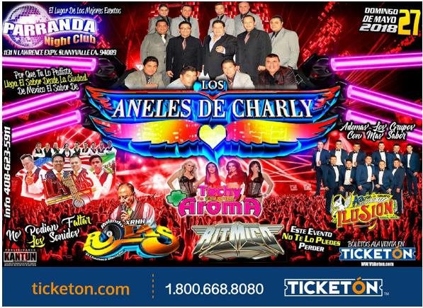 Angeles de Charly Sunnyvale Tickets Boletos Parranda Night