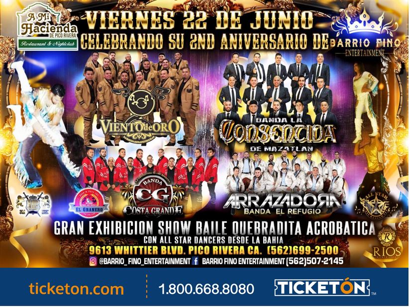 Viento De Oro Pico Rivera Tickets Boletos A Mi Hacienda