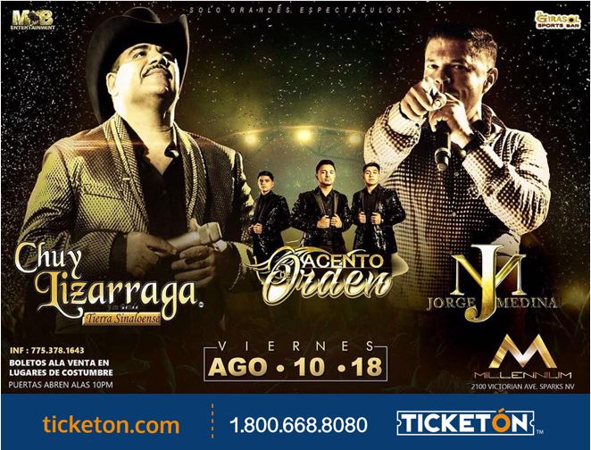 Chuy Lizarraga Sparks Tickets Boletos Millenium Nightclub