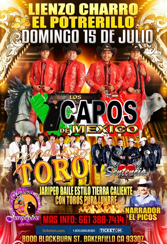 Los Capos De Mexico Bakersfield Ticket Boleto El Potrerillo