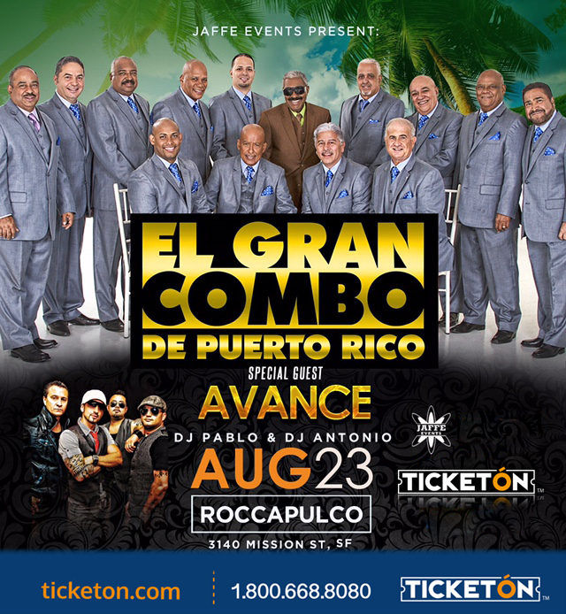 El Gran Combo Puerto Rico San Francisco Tickets Boletos Rocc