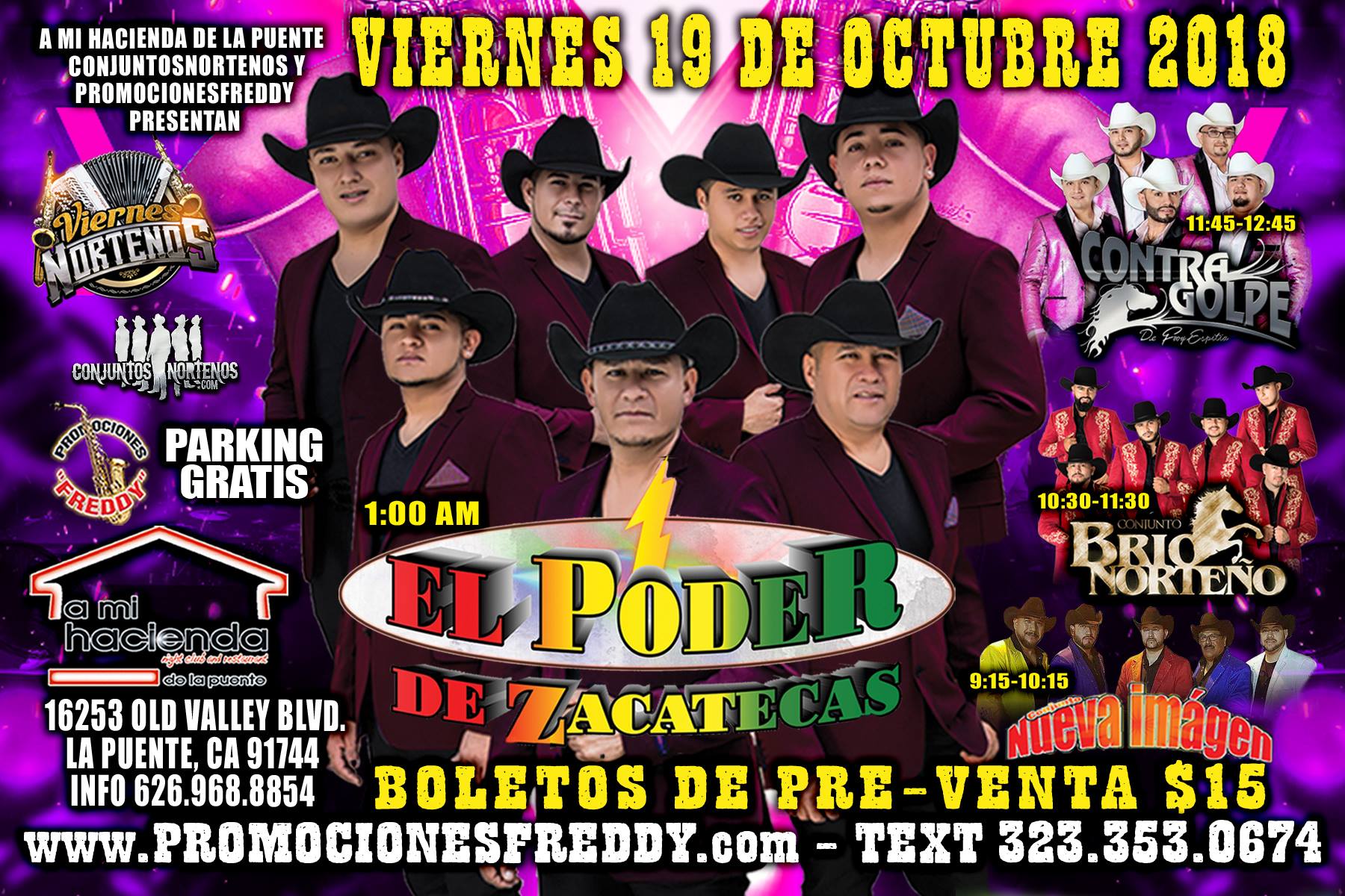 EL PODER DE ZACATECAS (LA PUENTE) Tickets 10/19/18