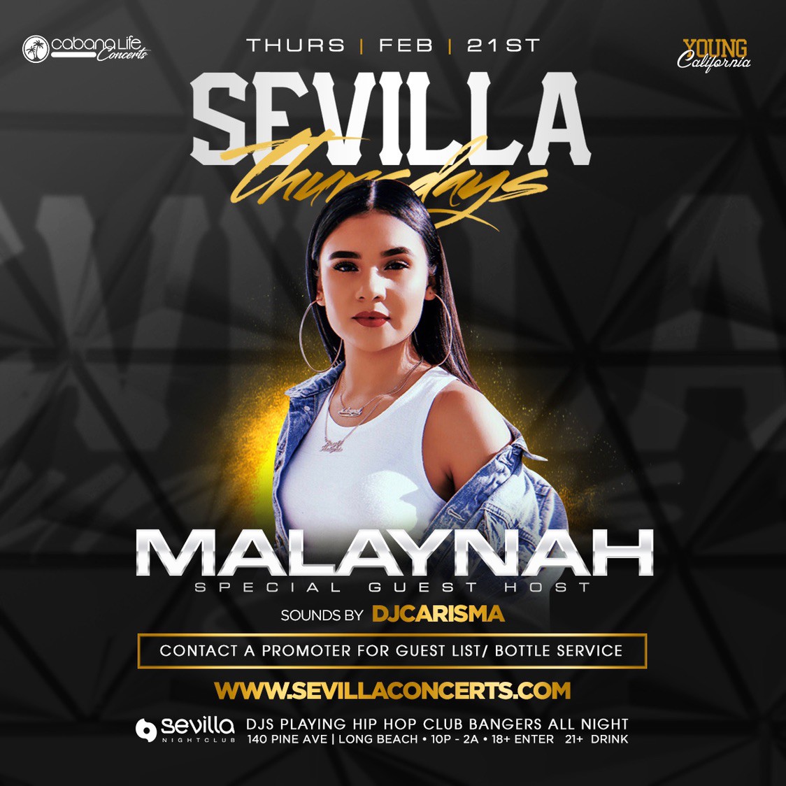 Buy Tickets to Malaynah at Sevilla Nightclub in Long beach with Dj ...