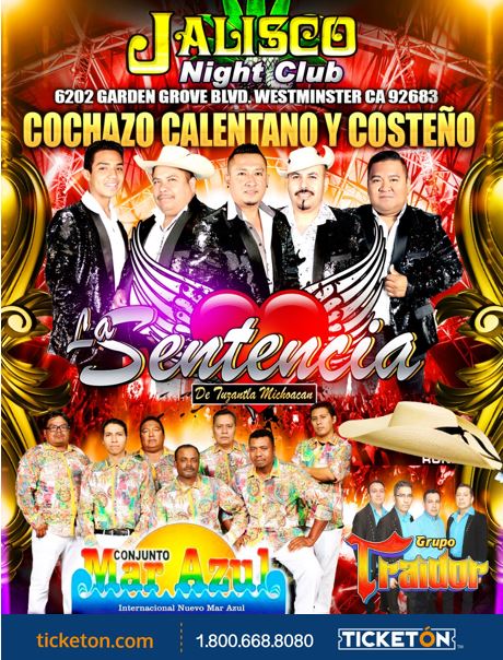 La Sentencia Westminster Tickets Boletos Jalisco Nightclub