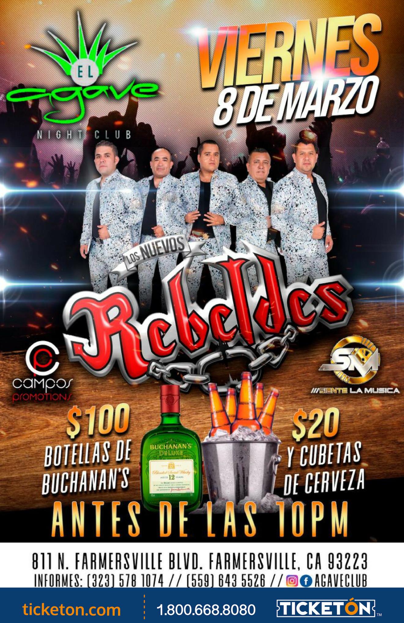 Los Nuevos Rebeldes Tickets Boletos El Agave Nightclub