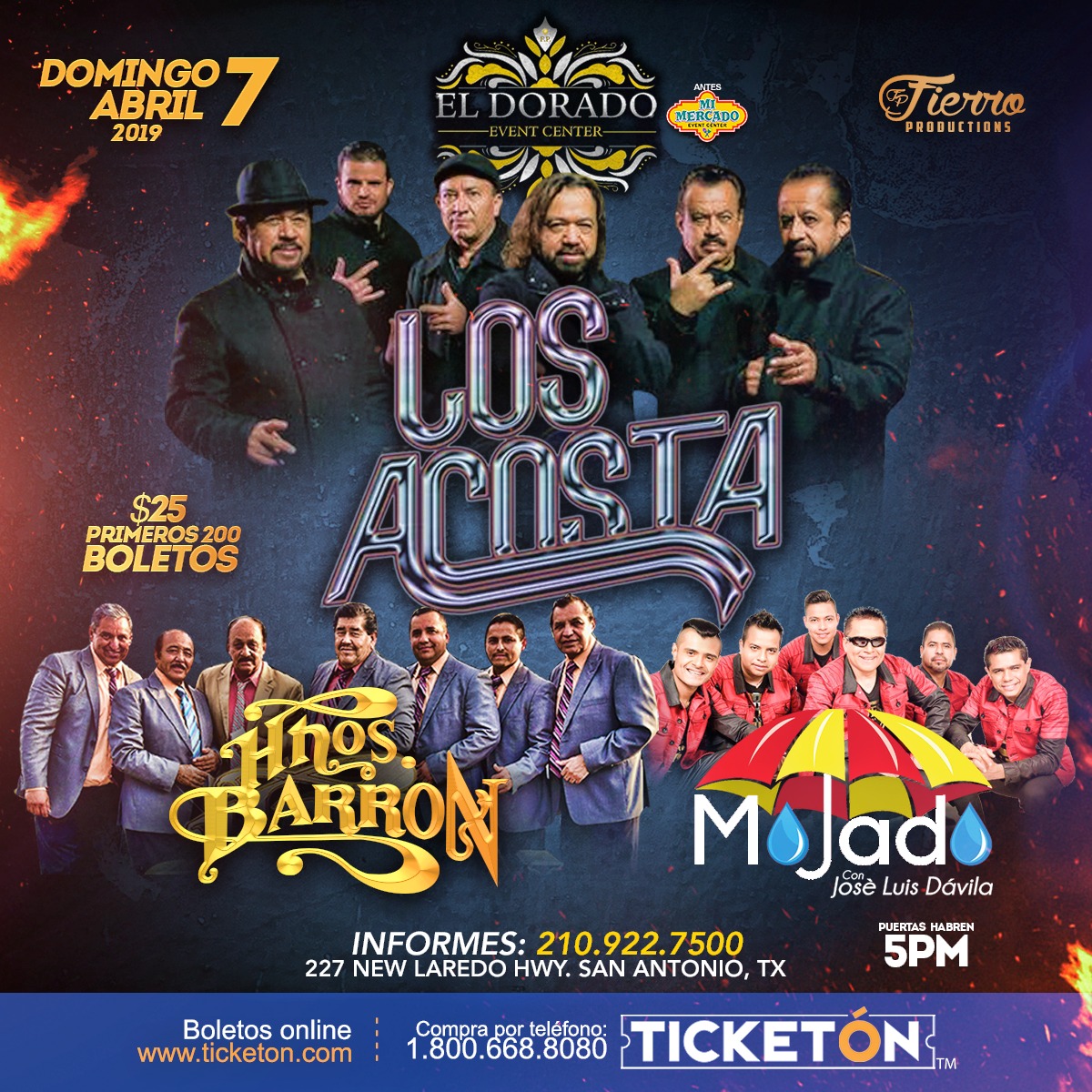 Los Acosta San Antonio Tickets Boletos El Dorado