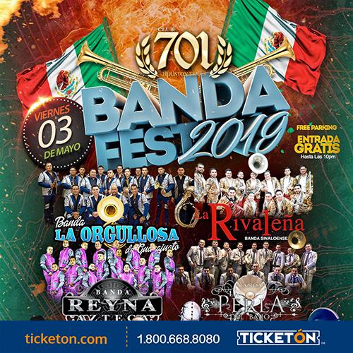 BANDA FEST Tickets The Club 701 on May 03 2019 in Houston Ticketon